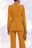 Acacia Peak Lapel 2 Piece Double Breasted Women Suits with Sleeves