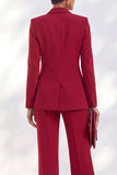 Acacia Peak Lapel 2 Piece Double Breasted Women Suits with Sleeves