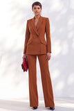 Acacia Peak Lapel 2 Piece Double Breasted Women Suits with Sleeves