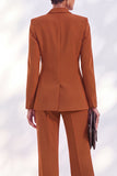 Acacia Peak Lapel 2 Piece Double Breasted Women Suits with Sleeves