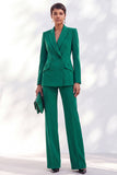 Acacia Peak Lapel 2 Piece Double Breasted Women Suits with Sleeves