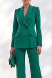 Acacia Peak Lapel 2 Piece Double Breasted Women Suits with Sleeves