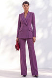Acacia Peak Lapel 2 Piece Double Breasted Women Suits with Sleeves