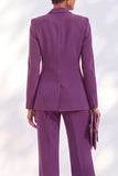 Acacia Peak Lapel 2 Piece Double Breasted Women Suits with Sleeves
