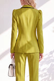 Brown Notched Lapel 2 Piece Double Breasted Women Suits with Sleeves