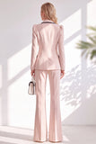 Brown Notched Lapel 2 Piece Double Breasted Women Suits with Sleeves