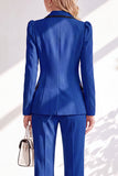 Brown Notched Lapel 2 Piece Double Breasted Women Suits with Sleeves