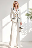 Brown Notched Lapel 2 Piece Double Breasted Women Suits with Sleeves