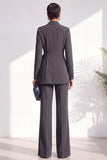 Dusty Sage Pleated 2 Piece Shawl Lapel Women Suits with Sash