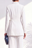 Dusty Sage Pleated 2 Piece Shawl Lapel Women Suits with Sash