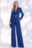 Fresh Emerald 2 Piece Ruched Women Suits with Button