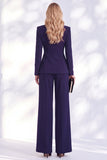 Fresh Emerald 2 Piece Ruched Women Suits with Button