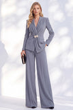 Fresh Emerald 2 Piece Ruched Women Suits with Button