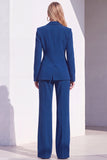 Dark Burgundy Peak Lapel 2 Piece Women Suits with Pocket