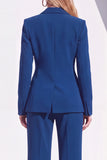 Dark Burgundy Peak Lapel 2 Piece Women Suits with Pocket