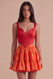 2 Piece Pink Fuchsia Corset A Line Short Cocktail Dress