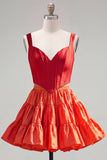 2 Piece Pink Fuchsia Corset A Line Short Cocktail Dress