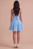 Pink Floral Strapless A Line Short Cocktail Dress