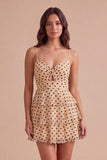 Sparkly Sequins Champagne Black Dot Ruffled A-Line Short Cocktail Dress