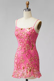 Dark Green Floral Jacquard Spaghetti Straps Short Cocktail Dress with Ruffles
