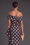 Black Floral Off the Shoulder Ruffled Ruched Mermaid Long Formal Dress with Slit