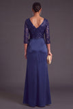 Sparkly Sequins Black Floral Ruffled V-Neck Long Mermaid Formal Dress with Slit