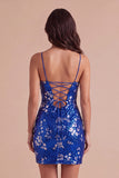 Sparkly Mint Green Bodycon Spaghetti Straps Sequins Short Cocktail Dress