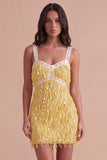 Sparkly Brown Bodycon Square Neck Fringed Short Cocktail Dress