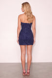 Sparkly Bodycon Champagne Corset Strapless Ruched Short Cocktail Dress