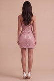 Sparkly Bodycon Champagne Corset Strapless Ruched Short Cocktail Dress