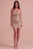 Navy Strapless Bodycon Sparkly Short Cocktail Dress
