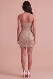 Navy Strapless Bodycon Sparkly Short Cocktail Dress