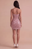 Navy Strapless Bodycon Sparkly Short Cocktail Dress