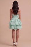 Pink Halter Neck Ruffled Bubble Short Cocktail Dress with Button