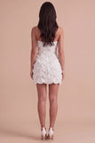 Sparkly Sequin Ivory Strapless Bodycon Short Cocktail Dress