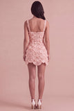 Ivory Sparkly Square Neck Sequin Short Cocktail Dress
