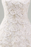 Ivory Sparkly Square Neck Sequin Short Cocktail Dress