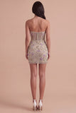 Dusty Sage Floral Corset Bodycon Short Cocktail Dress