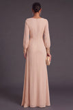 Sparkly Sequins Champagne Mermaid Ruffled Long Formal Dress with Sleeves