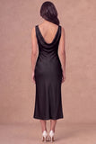 White Sheath Cowl Neck Long Engagement Dress
