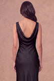 White Sheath Cowl Neck Long Engagement Dress