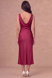 White Sheath Cowl Neck Long Engagement Dress