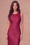 White Sheath Cowl Neck Long Engagement Dress