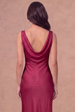 White Sheath Cowl Neck Long Engagement Dress