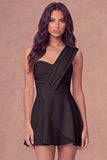 White One Shoulder A Line Short Bridal Shower Dress