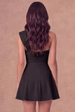 White One Shoulder A Line Short Bridal Shower Dress