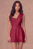 White One Shoulder A Line Short Bridal Shower Dress