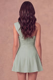 White One Shoulder A Line Short Bridal Shower Dress