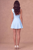 White One Shoulder A Line Short Bridal Shower Dress