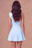 White One Shoulder A Line Short Bridal Shower Dress